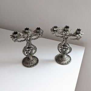 Set of Mini Persian Candelabras in silver